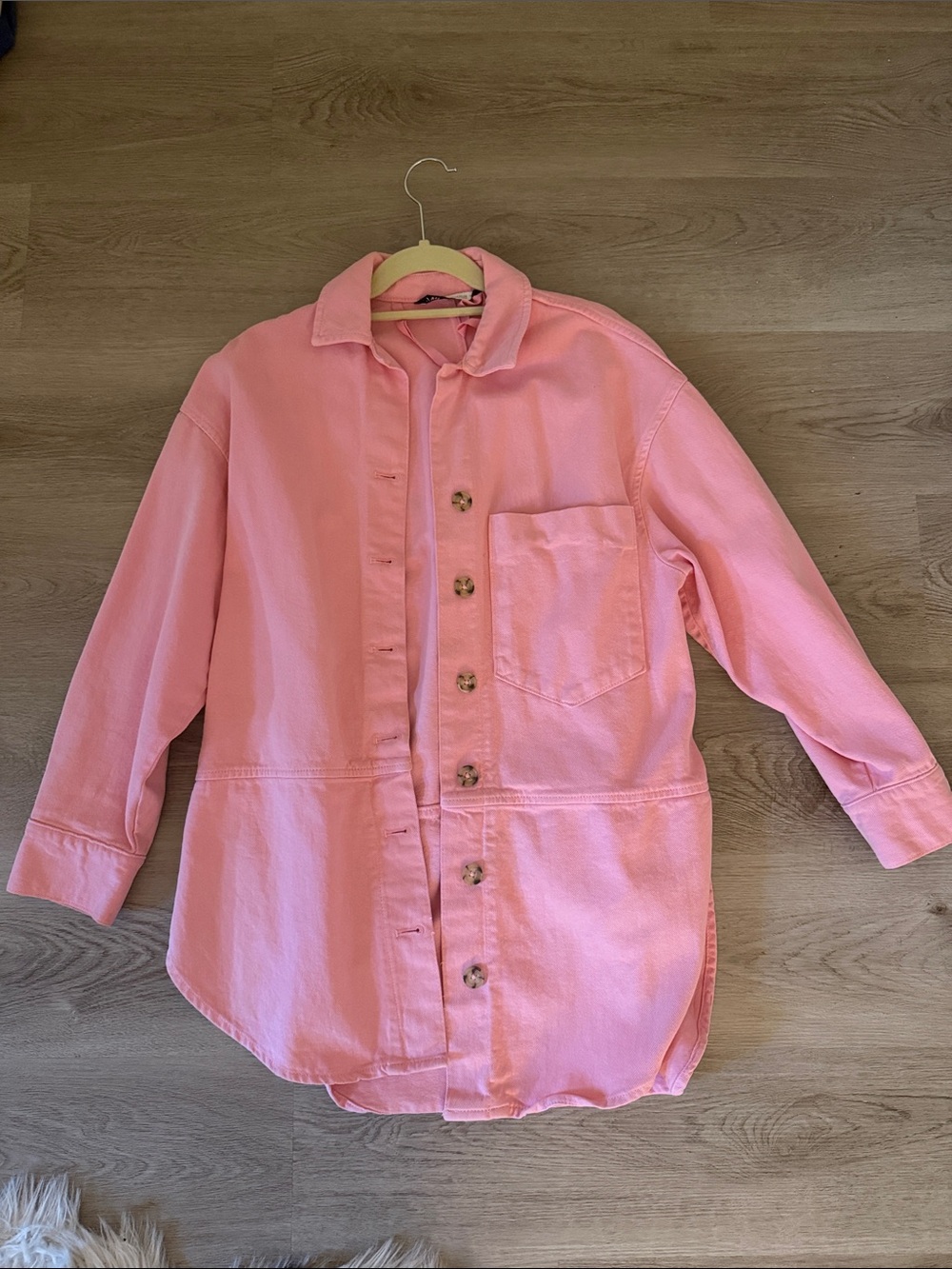 Zara Pink Button-Down Overshirt